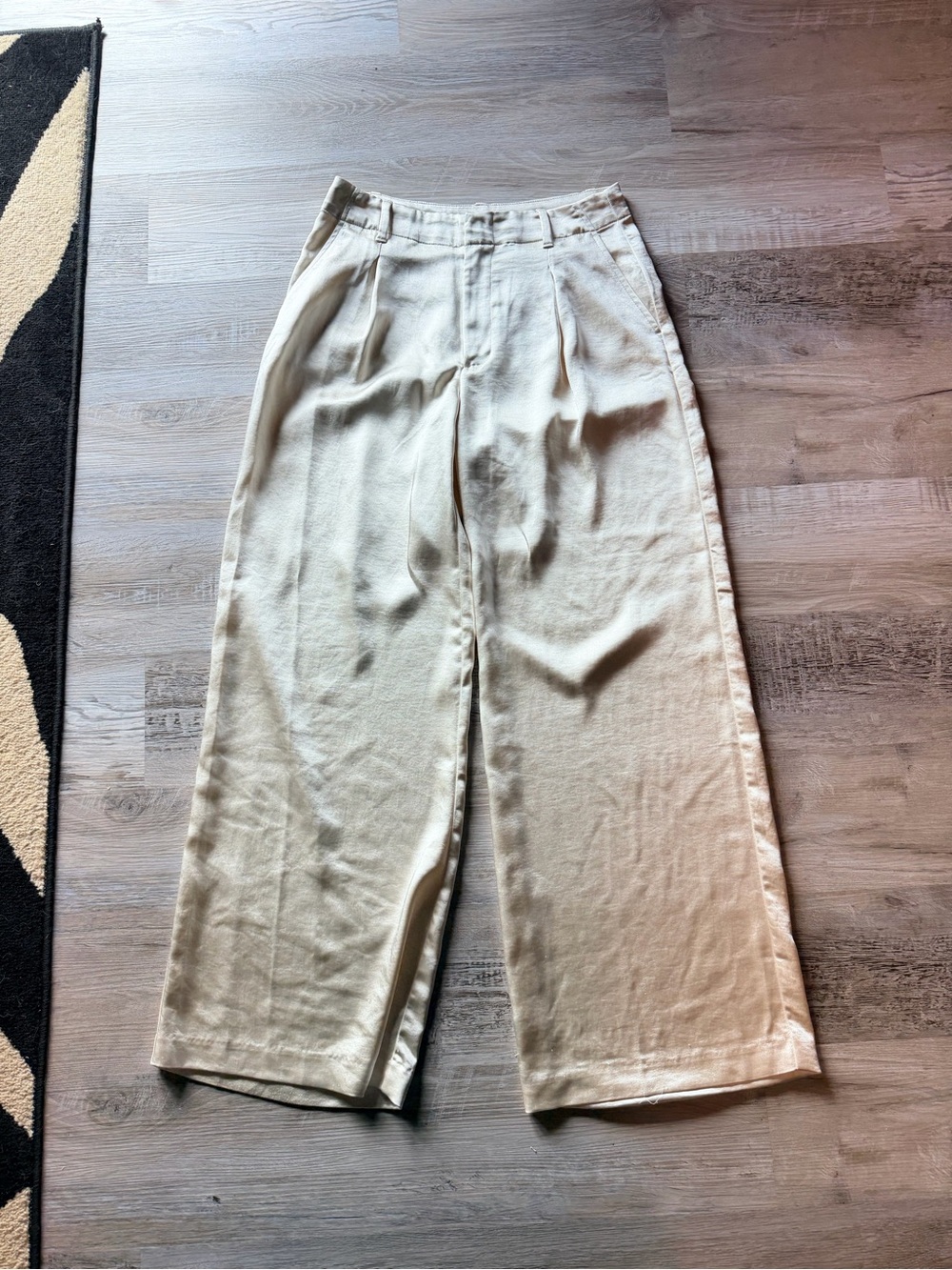 GAP Champagne satin High-Rise Wide Leg Pants